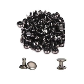 2 Sided Caulking Head 8mm Foot 8mm 50 Pairs Leather Craft Clasp Caulking Set Black Nickel