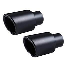 Pack of 2 Black Exhaust tip - 2.25" ID x 3.5"OD x 6.25"L -Double Wall Weld On Muffler Tail Pipe Stainless Steel Black Coated