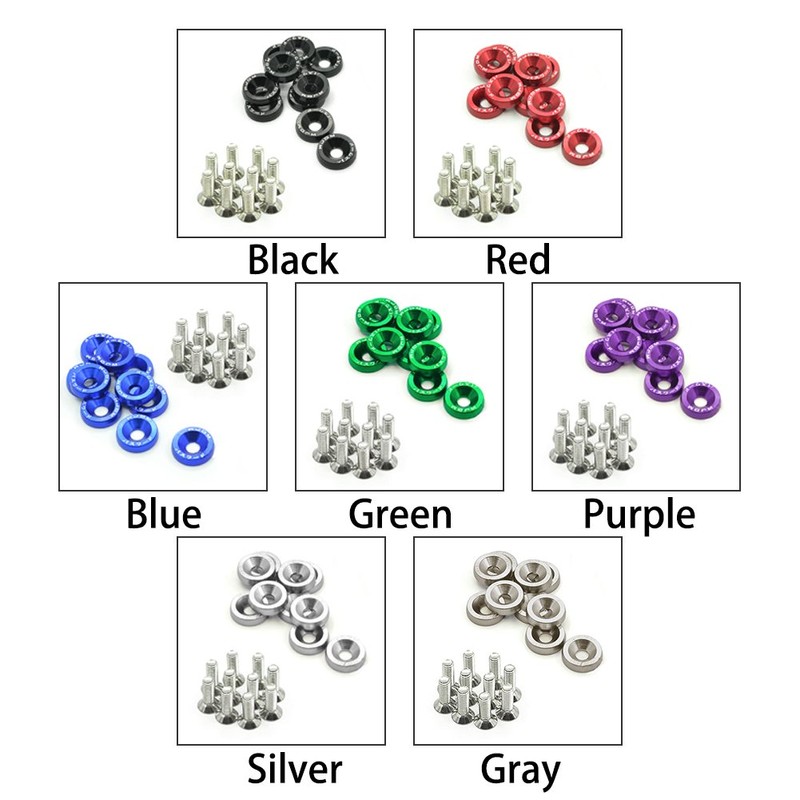 Car Styling Universal Anodised Aluminium Washers M6 x 20 Steel