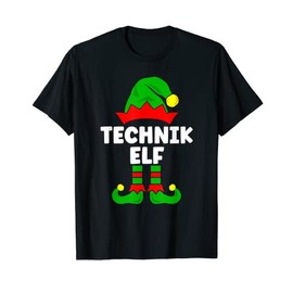 Technik Elf IT Christmas Outfit Family Partner Look Costume T-Shirt, black