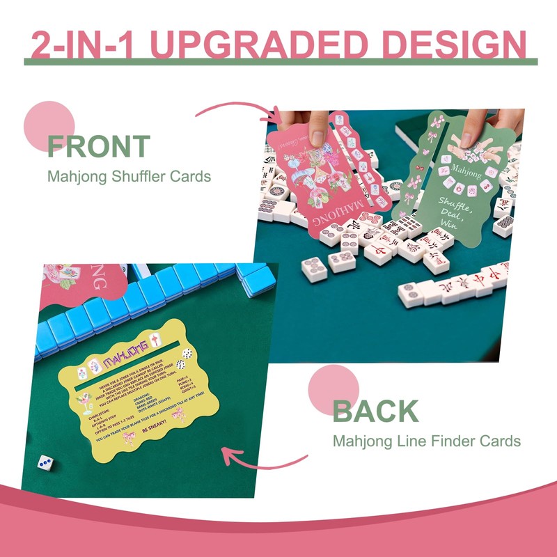 2 IN 1 Mahjong Tile Mixer Shufflers Cards and Line