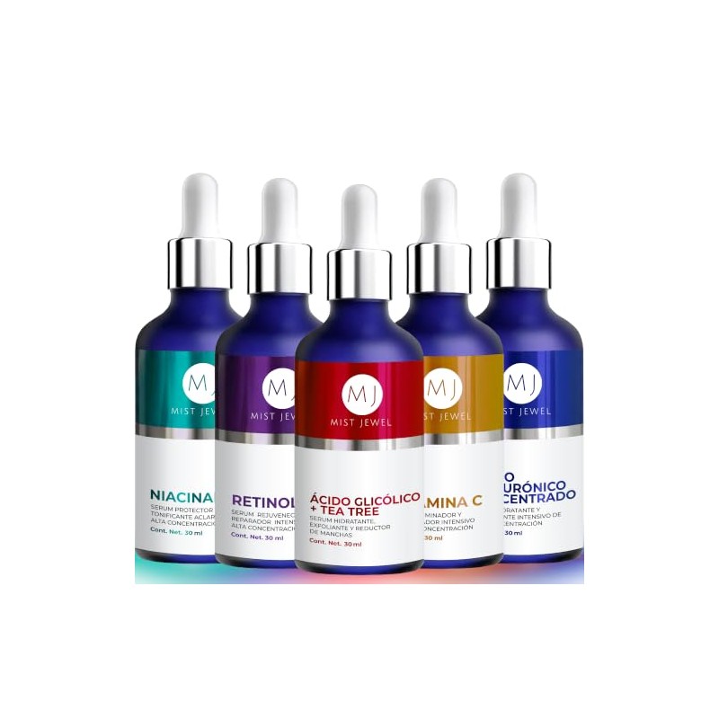 Mist Jewel Kit 5 Serum Facial Antiedad, Antimanchas e Hidratante