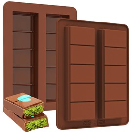 Kamehame Mini Schokoladenform Silikon Tief 2 Stück Silikonform Schokoladentafel Tief Schokolade Form mit Spachtel Klein Schokoladenformen für Schokolade Praline