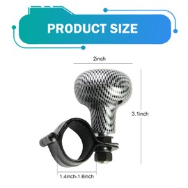 SLIMI Car Steering Wheel Knob, Adjustable Steering Wheel Suicide Spinner, Metal Adjustable Booster Knob Ball, Universal for Most Cars, Golf Carts, Trucks, Boats (Carbon Fiber Black)