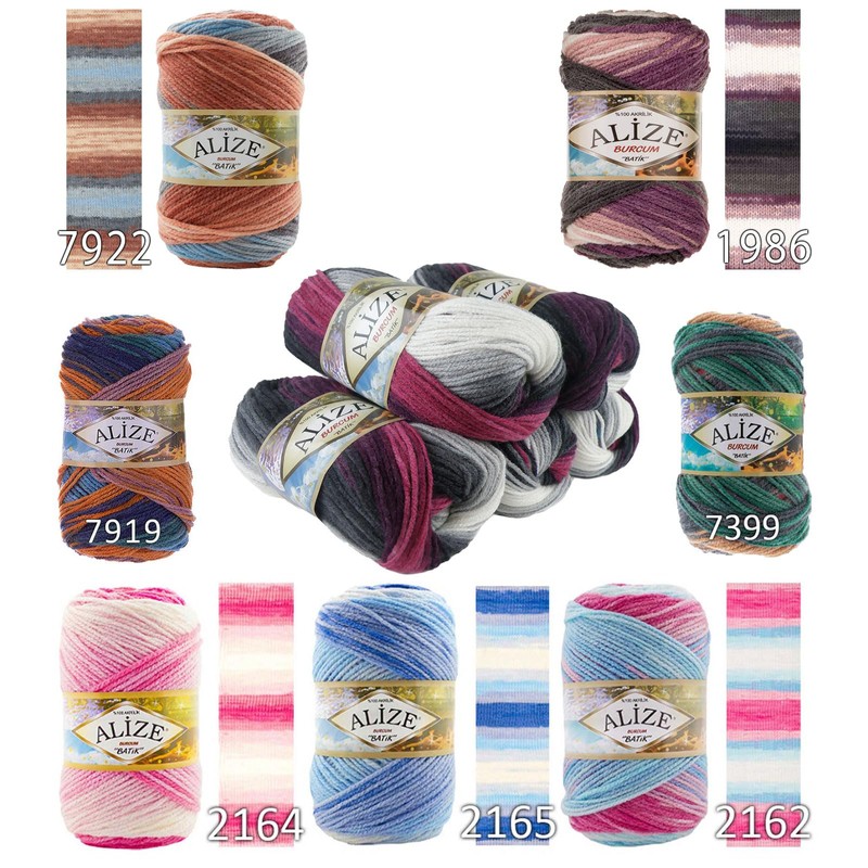 100 g ALIZE BURCUM Batik Knitting Wool, Hand Knitting Yarn,