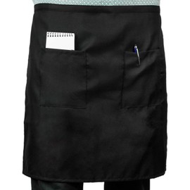 PrixPrime - Taillenschürze schwarz 56x47 cm mit 2 Taschen 2er-Pack