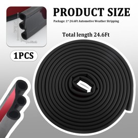 24.6Ft Upgraded Truck Tonneau Cover Seal Strip,3 Holes Truck Tailgate Seal Weather Strip for Sealing & Noise Reduction,EPDM Trucks Accessories Camper Shell Seals