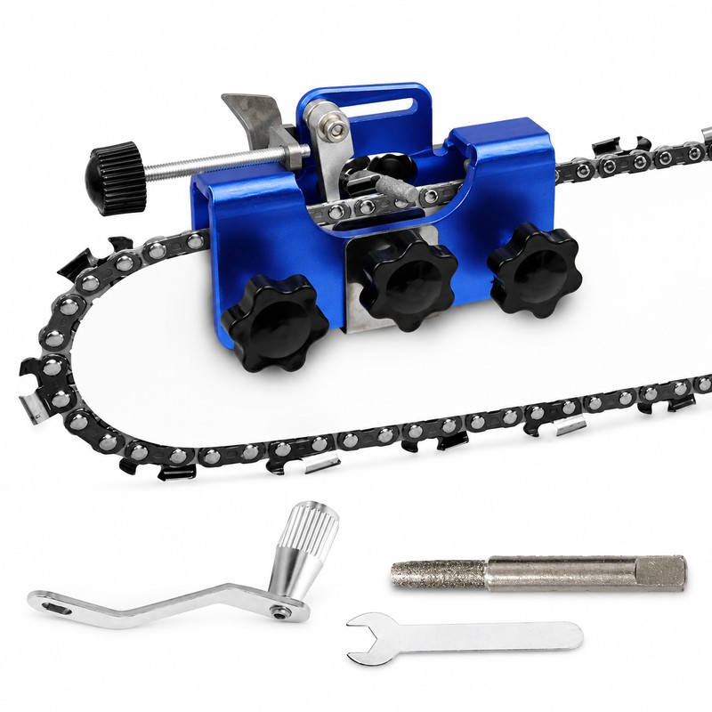 Portable Chainsaw Sharpener Jig for Chain Maintenance – Hand-Crank Sharpening