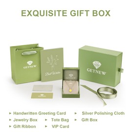 GETNEW Sparkling Birthstone Necklace, 925 Sterling Silver Necklace, Princess Diana Kate Gemstone Necklaces, Teardrop Pendant Cubic Zirconia Necklace Jewelry For Mom/Woman/Girlfriend/Her