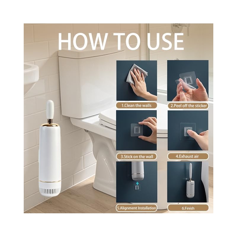 Toilet Brush and Holder Set, Toilet Bowl Brush with Long