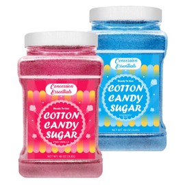 Cotton Candy Floss Sugar -Pink Vanilla and Blue Raspberry /3lb Jars Each Flavor -2ct