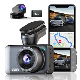 JOMISE Dash Cam Front and Rear 4K+1080P, 3" LCD, Starvis Sensor, Built-in GPS, WDR, Night Vision, Dash Camera for Cars with WiFi, Parking Mode, 32GB Card, Reliable Dashcam for Safety Recording