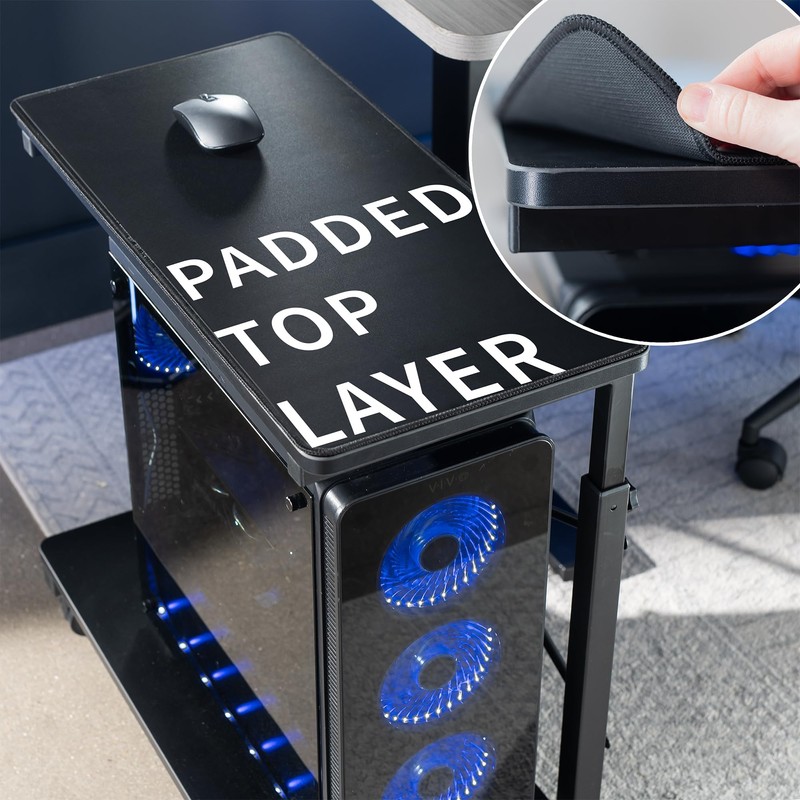 VIVO Large Mobile Adjustable PC Cart, Premium CPU Computer Tower
