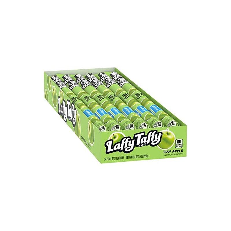 Laffy Taffy Ropes - Sour Apple, 24 count box by