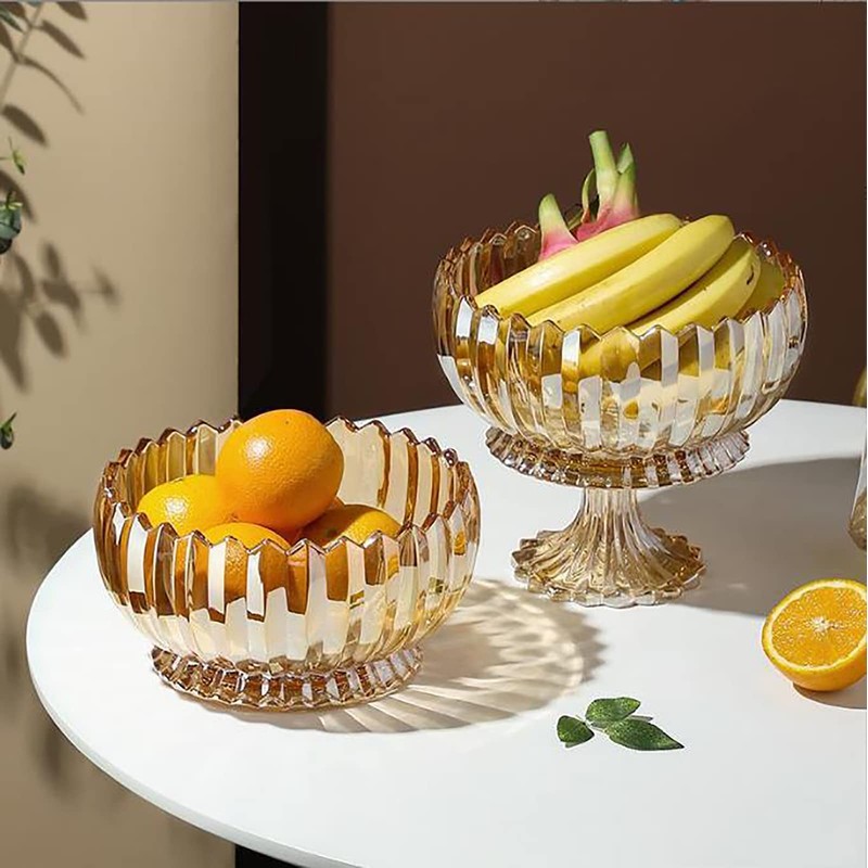 Rxcvkmw Glass Candy Plate with Cover, Crystal Candy Bowl, Fruit