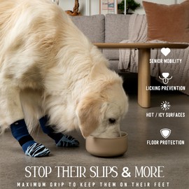 DOK TigerToes Premium Non-Slip Dog Socks for Hardwood Floors - Extra-Thick Grip That Works Even When Twisted - Prevents Licking, Slipping, and Great for Dog Paw Protection (Breezy Blue, Small)