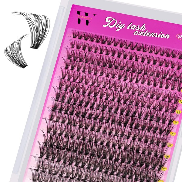 Lash Clusters 280PCS Individual Lashes D Curl Eyelash Clusters Mixed