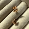 Rose Gold Dipped Sterling Silver Heart Stud Earrings