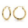 Hoops & Loops - Sterling Silver 20mm Twisted Click Top Hoop Earrings in Yellow Gold Flash Plated