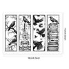 GLOBLELAND Crow Bookmark Clear Stamps Branch Skeleton Bookmark Silicone Stamp