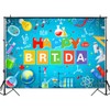Mocsicka Science Theme Birthday Backdrop Chemical Laboratory Mad Sciencist Happy