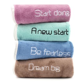 Hopton Pack of 4 Fitness Towels, Sports Towels, Gym, Quick-Drying Gym Towel, 4 Colours, Microfibre Towel, Sports Towels for Swimming, Yoga, Gym, 35 x 75 cm