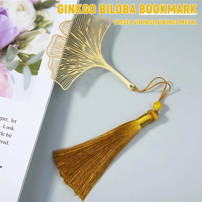 Metal Bookends, Gingko Bookend, Decorative Metal Book Stand Set in
