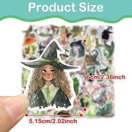EPCDBBRT 50 Pieces Forest Witch Stickers, Witch Graffiti Stickers, Waterproof Stickers, Diy Stickers For Luggage, Guitar, Computer