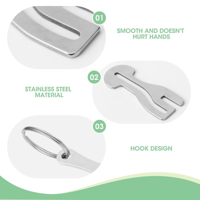 4 Pcs Stainless Steel Shopping Trolley Token Remover with Aluminium