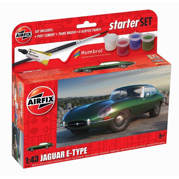 AirFix 1:43 Scale Starter Set - Jaguar E-Type, Green