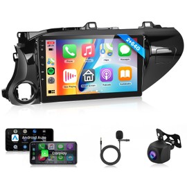 2+64G Android Car Radio Stereo for Toyota Hilux 2015 2016 2017 2018 2019 2020 Wireless Carplay Android Auto, 10.1'' Head Unit Touchscreen Mirror Link WiFi GPS Bluetooth FM/RDS EQ Backup Camera SWC