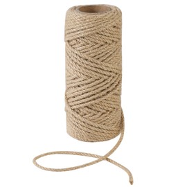 Natural Jute Twine 5mm 100 Feet Crafting Twine String for Crafts Gift, Craft Projects, Wrapping, Bundling, Packing, Gardening and More, Jute Rope to Use Around The House and Garden