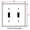 Art Plates - 2 Gang Toggle Metal Light Switch Plate