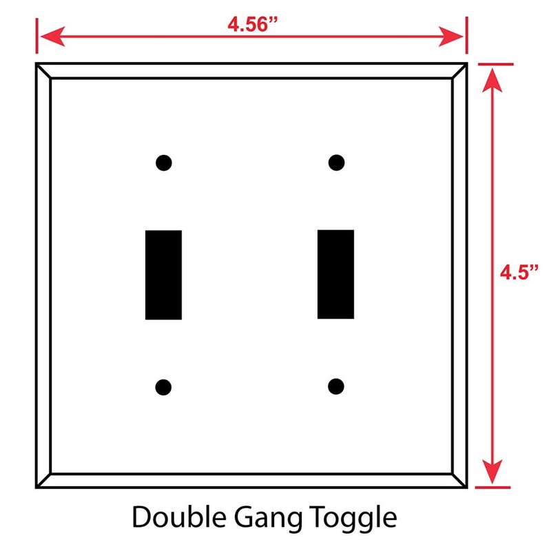 Art Plates - 2 Gang Toggle Metal Light Switch Plate