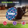 4 x Boxed Round Coasters - Name Hanna Tropic Flamingo