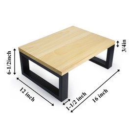 CONSDAN Step Stool with Metal Frame, Solid Hardwood Step Stool for Toddler/Kids/Adult, Portable Step Stool for Bedroom Bathroom-Natural