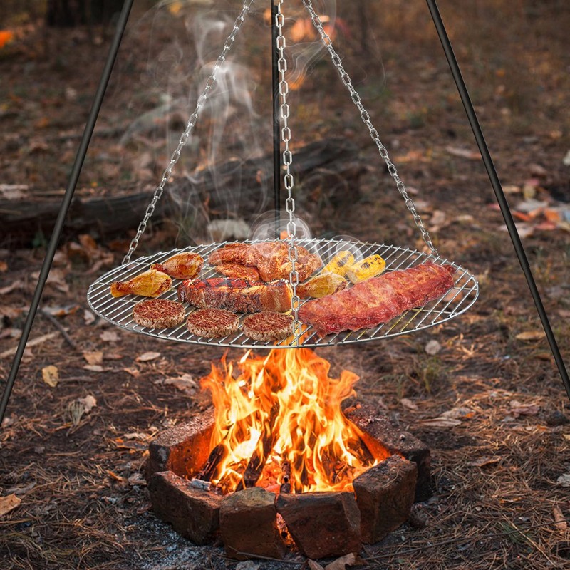 onlyfire Foldable Fire Pit Cooking Grates for Grilling, BBQ Solid