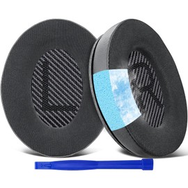 SoloWIT Cooling-Gel Ear Pads Cushions Replacement, Earpads for Bose QuietComfort 35 (QC35) and Quiet Comfort 35 II (QC35 II) Over-ear Headphones, Noise Isolation Foam - Black