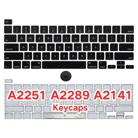 WARWOLFTEAM New Replacement Keyboard Keycaps Keys, Full Set of US Replacement Keycaps for MacBook Pro A2251 A2289 A2141 2019 2020 Year 13"/16" with Removal Tool