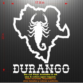 Jeyfel Decals: Alacran Durango Mapa México Vinyl Decal Sticker. Car, Window, Wall.Alacran Durango Mapa México (10" H x 8" W)