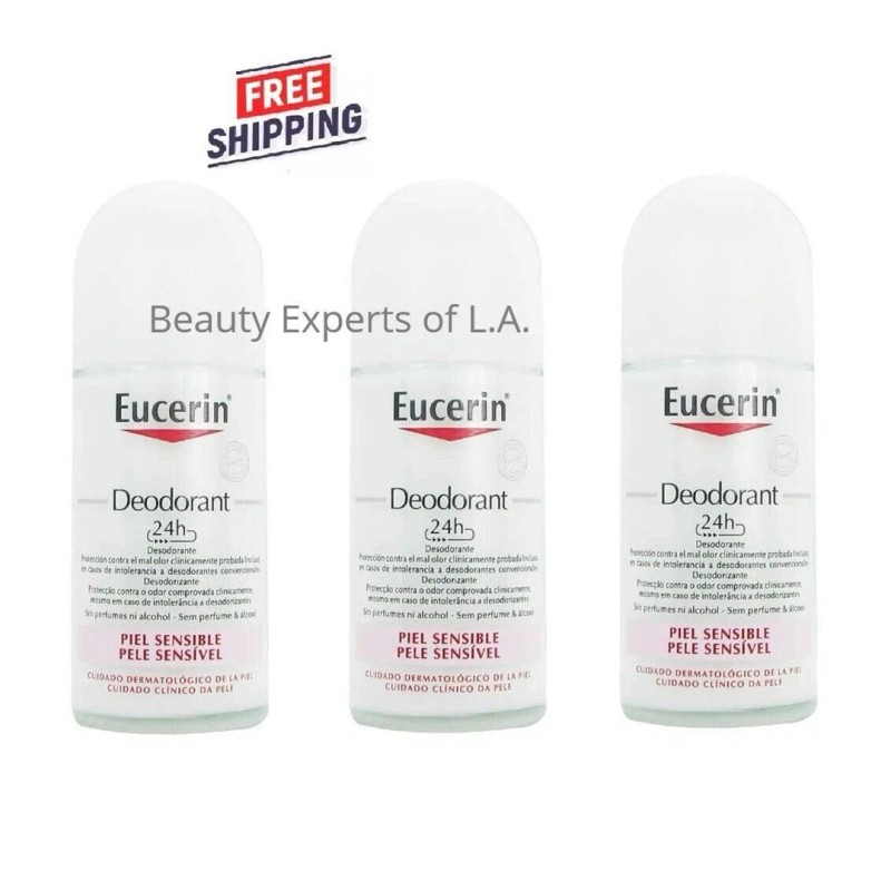 Eucerin -SENSITIVE- 4 PACK Eucerin Deodorant Roll-On 24h Sensitive 50ml