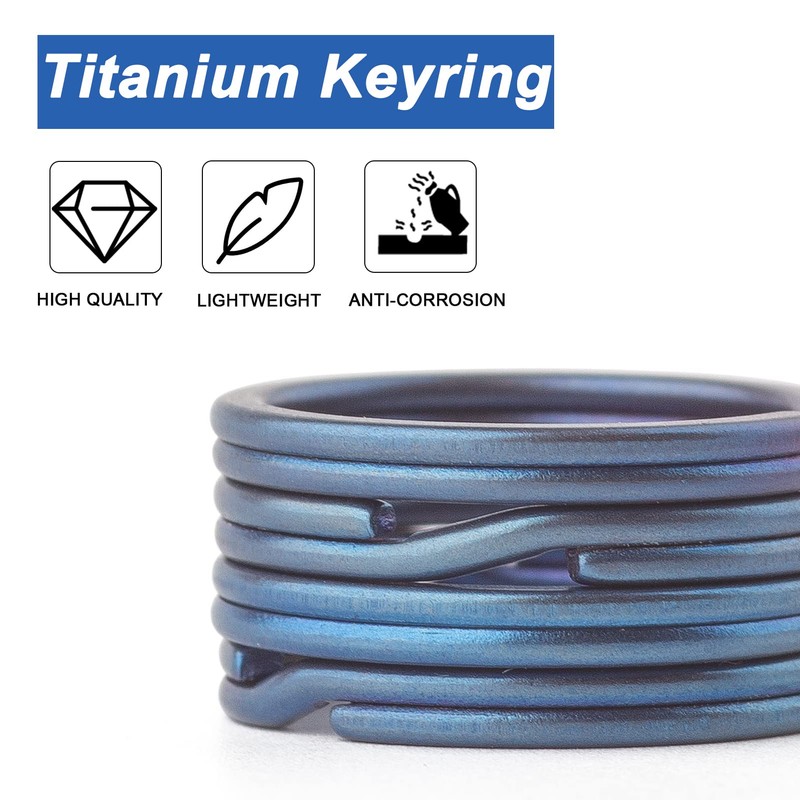 FEGVE Titanium Key Chain Rings Split Rings 4 Pack –
