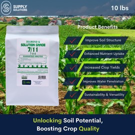 Supply Solutions 7/11 (7-0-0) - 7% Nitrogen and 11% Calcium, Water Soluble Calcium Fertilizer - Plant Food for Vegetable and Fruit Crops, and Other Plants - Elevates Soil and Boost Crop Yield (10lbs)