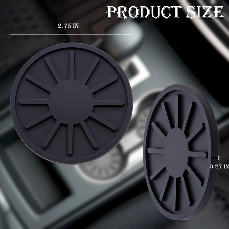MEAJOO 2-Piece Non-Slip Car Cup Holder Coaster – 2.75 Inch