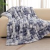 ORINOVA Tie-dye Blue Cozy Faux Fur Throw Blanket for Couch