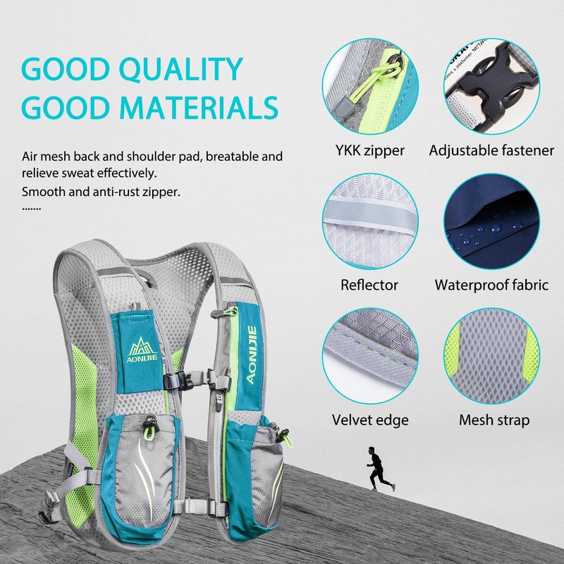 HEARTST Running Bag Marathon Backpack Daypack 5.5L Lightweight Breathable Waterproof