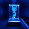 FlyingBean 3D Tiger Crystal Glass Crafts, Laser Engraved 3D Animal