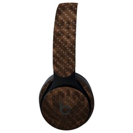 MightySkins Carbon Fiber Skin for Beats Solo Pro Wireless Headphones - Brown Linen | Protective, Durable Textured Carbon Fiber Finish | Easy to Apply, Remove, and Change Styles | Made in The USA