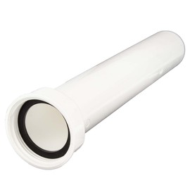 tecuro Immersion Pipe Adjustment Pipe for Connecting Sink Drain / 1 1/2 Inch Diameter 40 x 250 mm Length Can Be Shortened Plastic White 58747
