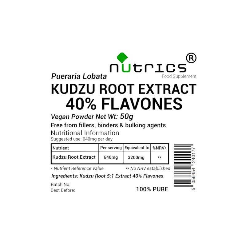 Nutrics® 50g KUDZU Root Extract Powder 40% Flavones Pueraria lobata